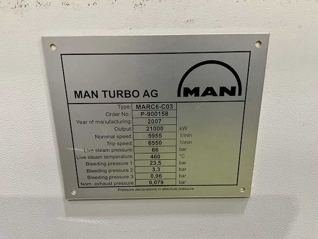2007 man turbo ag marc6-c03 stoomturbine generator set - afbeelding 33 van  83