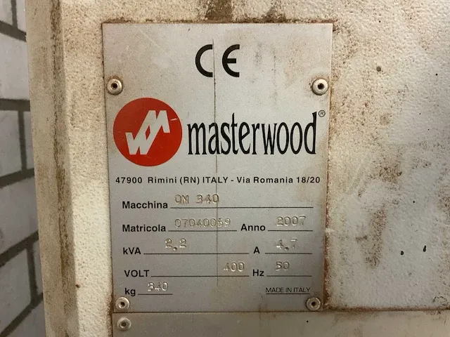 2007 masterwood om 340 kettingfreesmachine - afbeelding 2 van  10