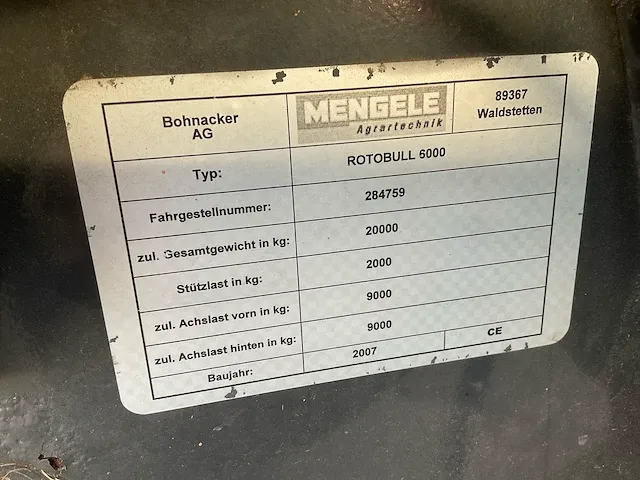 2007 mengele rotobull 6000 opraapwagen - afbeelding 27 van  33