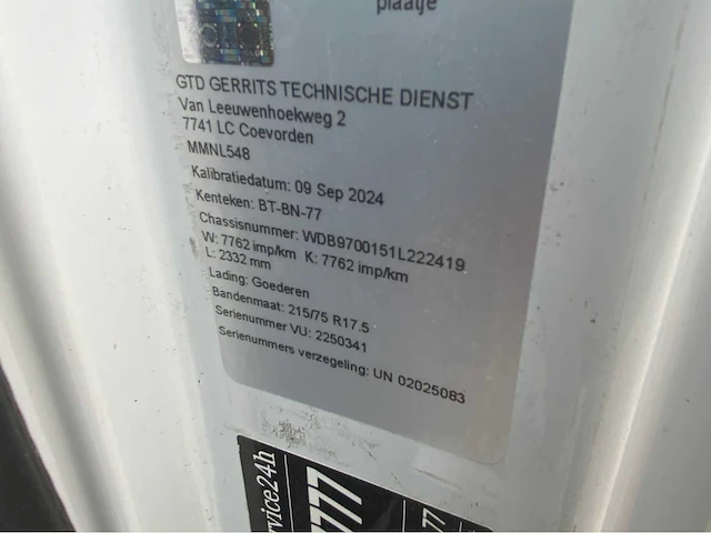 2007 mercedes-benz atego 816 bakwagen bt-bn-77 - afbeelding 46 van  50