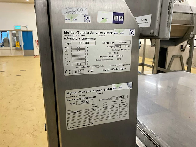 2007 mettler toledo xs 3 cc checkweigher met metaaldetector - afbeelding 3 van  11