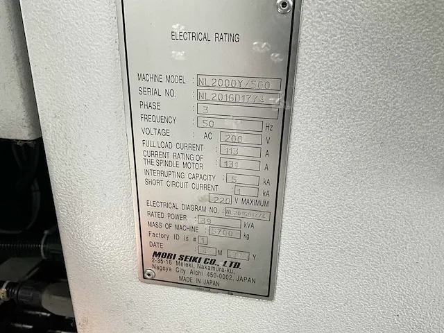 2007 mori seiko nl2000y/500 cnc draaibank - afbeelding 16 van  26