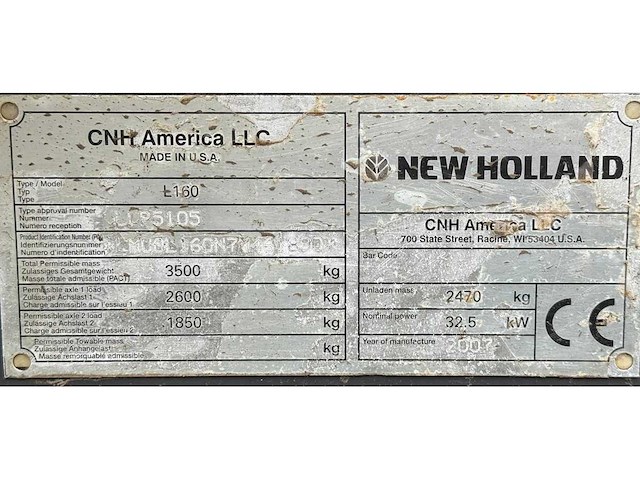 2007 new holland l160 schranklader - afbeelding 3 van  11
