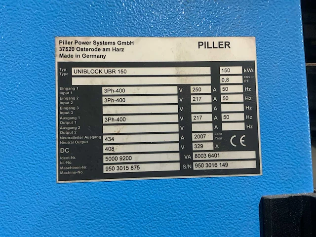 2007 piller uniblock ubr 150 stroomgenerator - afbeelding 2 van  19