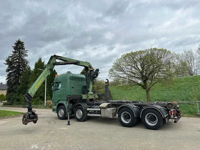 2007 scania r620 8x4 vrachtwagen met haakarm en autolaadkraan - afbeelding 9 van  61