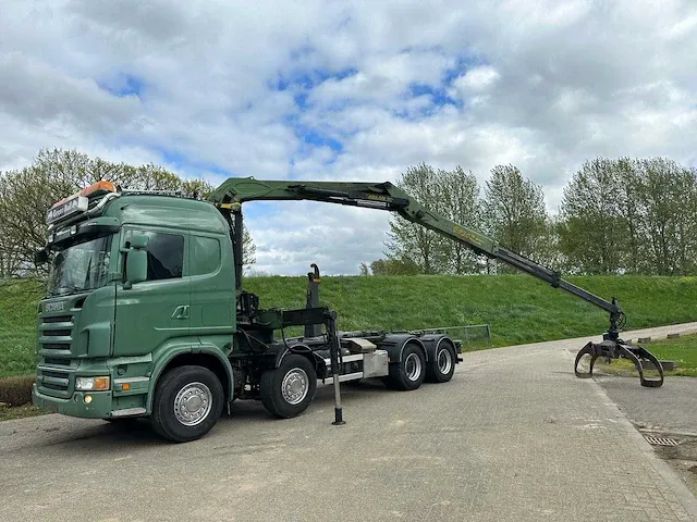 2007 scania r620 8x4 vrachtwagen met haakarm en autolaadkraan - afbeelding 24 van  61