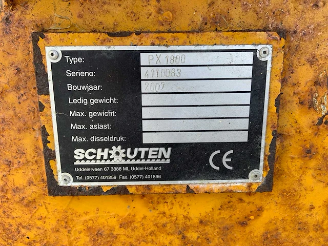 2007 schouten px 1800 gras/bladveegmachine - afbeelding 17 van  17