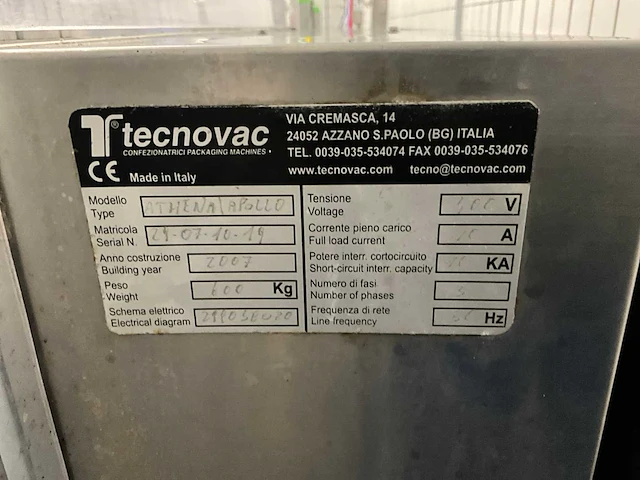 2007 technovac athena/apollo 2 traysealer - afbeelding 21 van  31