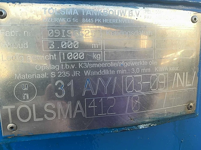 2007 tolsma diesel brandstoftank - afbeelding 4 van  10