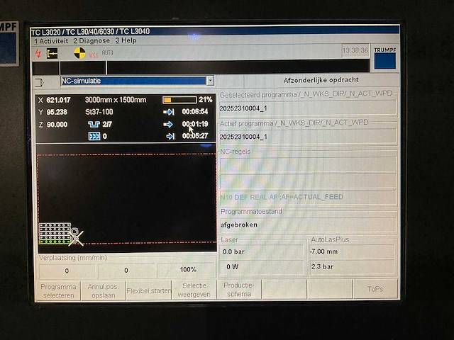 2007 trumpf trulaser 3030 lasersnijmachine - afbeelding 35 van  55