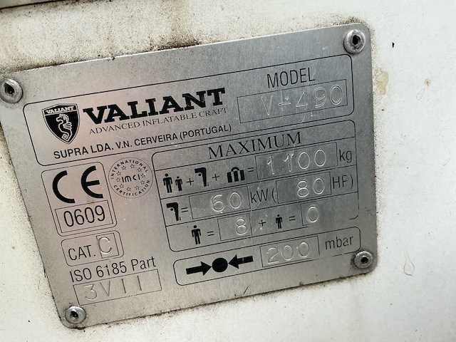 2007 valiant v-490 rubberboot / rib boot - afbeelding 5 van  22