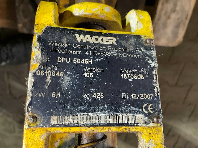2007 wacker dpu 5045h trilplaat - afbeelding 9 van  9