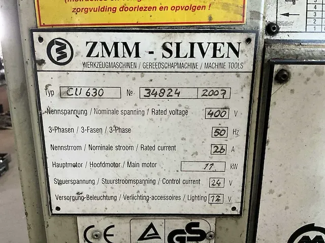 2007 zmm sliven cu 630 rd centerdraaibank - afbeelding 6 van  16