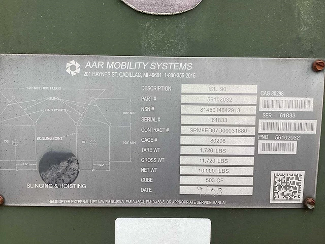 2008 aar mobility systems isu 90 legercontainer - afbeelding 7 van  7