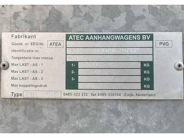 2008 atec / brouwer pb1 var.d / sm400l schaft aanhangwagen - afbeelding 15 van  22