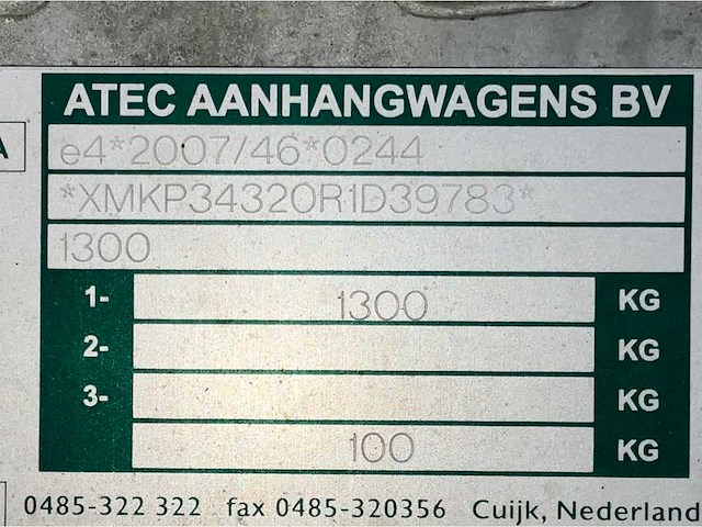 2008 atec / brouwer sm400l schaft aanhangwagen - afbeelding 8 van  16