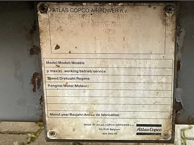 2008 atlas copco xas57 compressor aanhangwagen - afbeelding 8 van  16