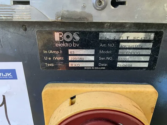 2008 bos elektro midi hoog stroomverdeelkast - afbeelding 6 van  6