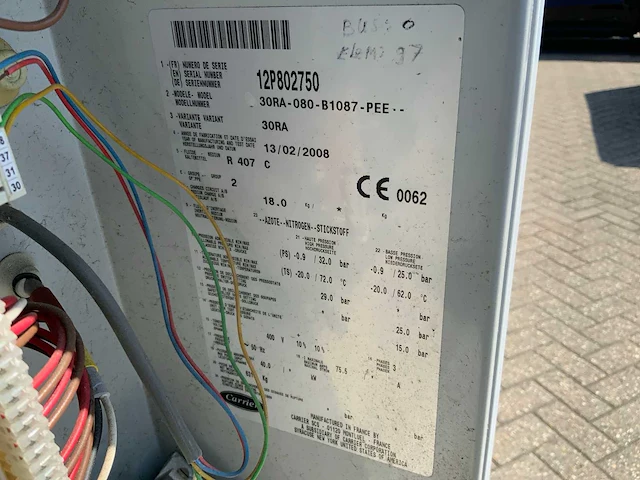 2008 carrier 30ra-080-b1087-pee chiller - afbeelding 10 van  10