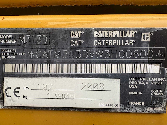 2008 caterpillar m313d rupsgraafmachine - afbeelding 26 van  36