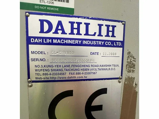 2008 dahlih dl-dmv800 cnc bewerkingscentrum - afbeelding 9 van  9