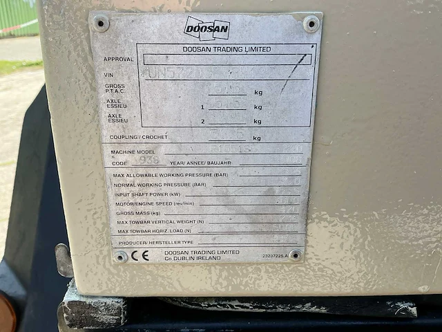 2008 doosan 7/20 luchtcompressor - afbeelding 5 van  13
