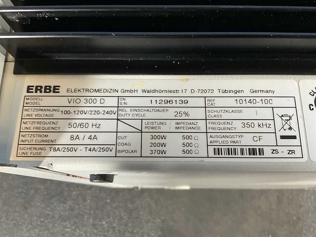 2008 erbe vio300d elektrochirurgie-apparatuur - afbeelding 7 van  7