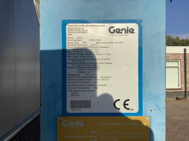 2008 genie gr20 hoogwerker - afbeelding 8 van  8
