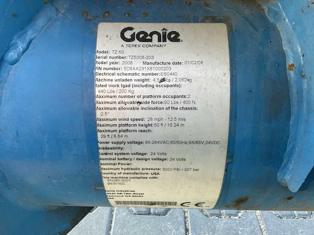 2008 genie tz-50 knikarm hoogwerker - afbeelding 13 van  21