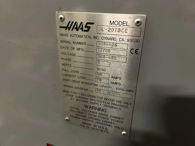 2008 haas sl-20tbce cnc draaibank - afbeelding 22 van  22