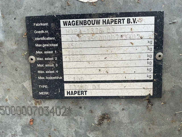 2008 hapert g3500 03 multi-transporter aanhangwagen - afbeelding 12 van  18