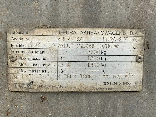 2008 henra pl 2 aanhangwagen - afbeelding 2 van  11