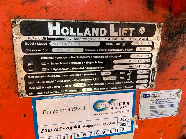2008 holland lift q-135el24 hoogwerker - afbeelding 28 van  34