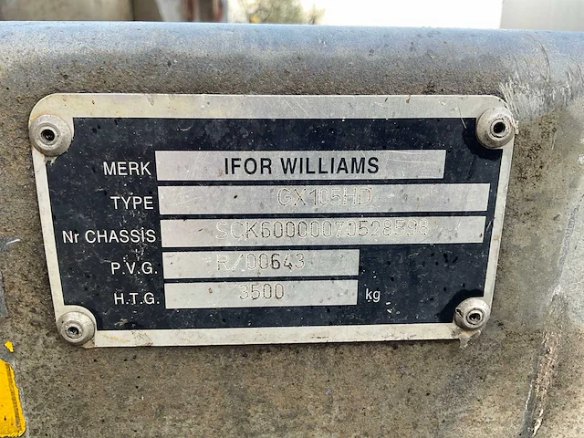 2008 ifor williams gx105hd aanhangwagen - afbeelding 5 van  13