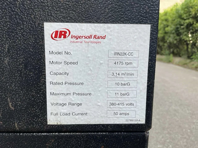 2008 ingersoll rand irn22k-cc schroefcompressor - afbeelding 9 van  18