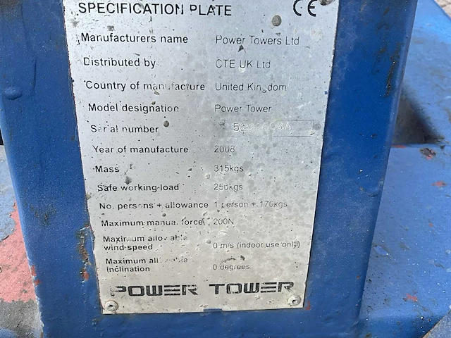 2008 jlg powertower hoogwerker - afbeelding 8 van  8