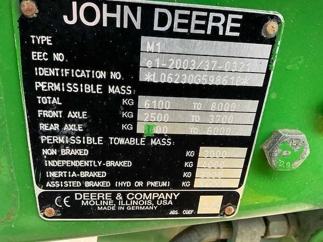 2008 john deere 6230 vierwielaangedreven landbouwtractor - afbeelding 27 van  33