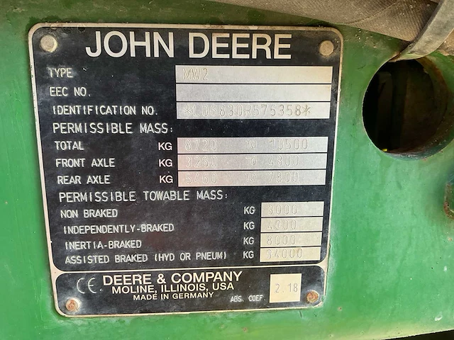 2008 john deere 6830 premium vierwielaangedreven landbouwtractor - afbeelding 31 van  38