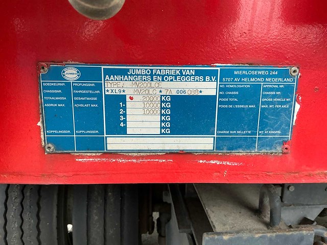 2008 jumbo mv200lce vlakke aanhanger - afbeelding 21 van  29