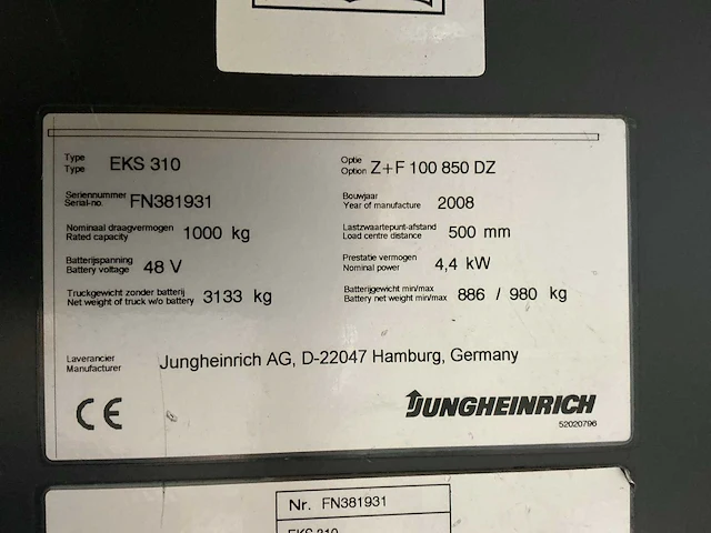 2008 jungheinrich eks310 orderpicker - afbeelding 5 van  19