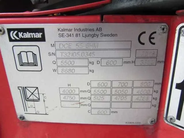 2008 kalmar dce55-6hm vorkheftruck - afbeelding 2 van  10