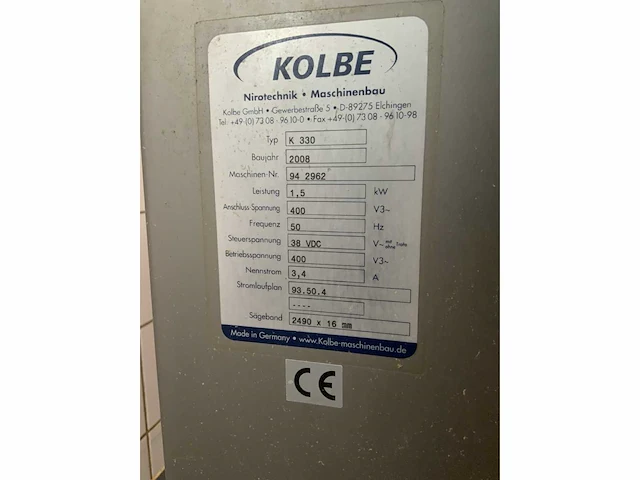 2008 kolbe k 330 vleeszaagmachine - afbeelding 8 van  11