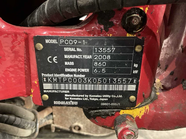 2008 komatsu galeo pc09-1 minigraaf machine - afbeelding 28 van  31