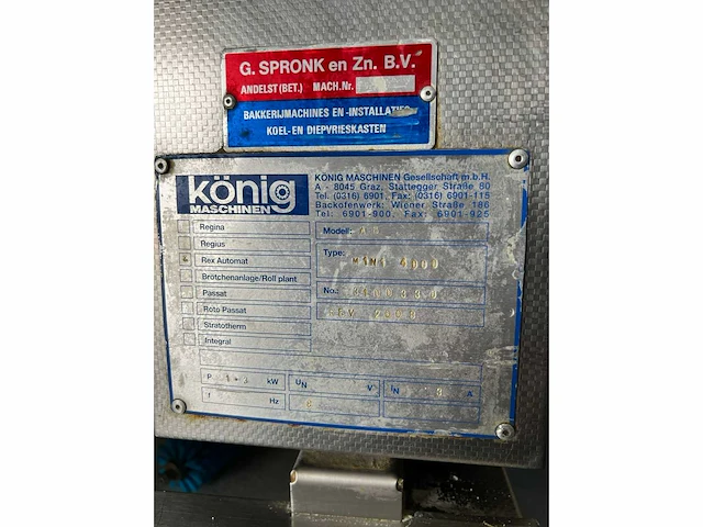 2008 könig mini rex 4000 opbolmachine / klein brood machine / kopmachine - afbeelding 10 van  18