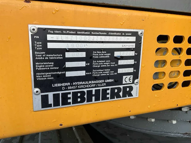 2008 liebherr a900c litronic banden graafmachine - afbeelding 22 van  29