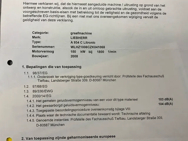 2008 liebherr a934c litronic overslagkraan - afbeelding 28 van  37