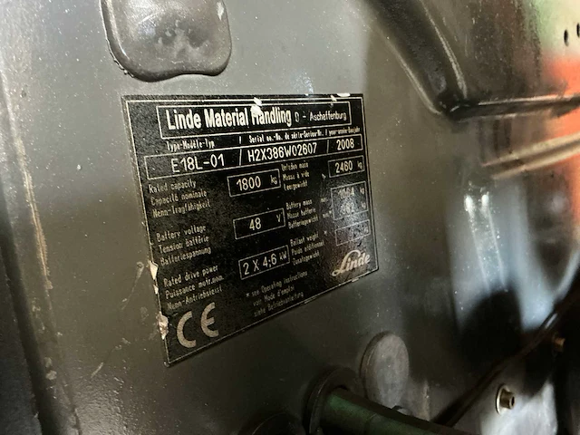 2008 linde e18l-01 vorkheftruck - afbeelding 8 van  16