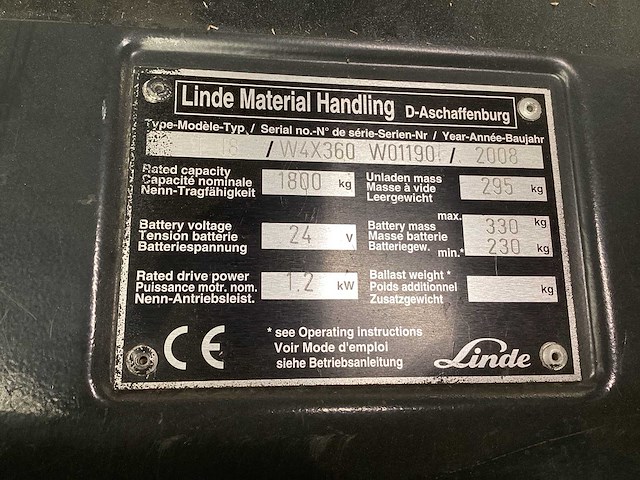 2008 linde t 18 hand hydraulische palletwagen - afbeelding 6 van  6