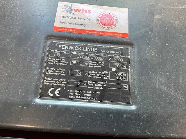 2008 linde t18 elektrische palletwagen - afbeelding 2 van  11