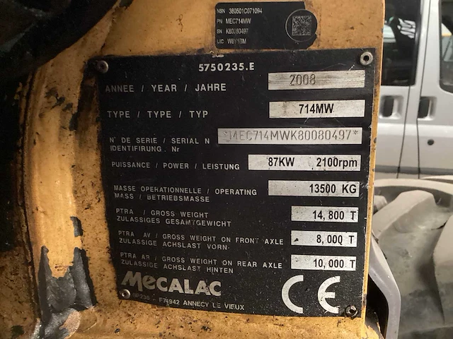 2008 mecalac 714mw mobiele kraan - afbeelding 13 van  20